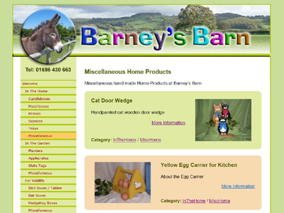 Barneys Barn - Website design