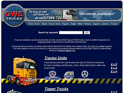 GWE Scania Trucks Website