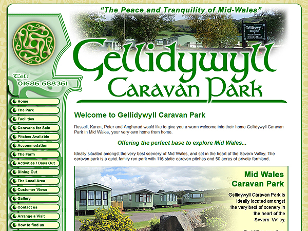 Gellidywyll Caravan Park - Website Design