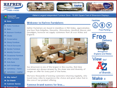 Hafren Furnishers - Website Design
