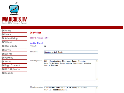 Marches TV CMS - Content Management System