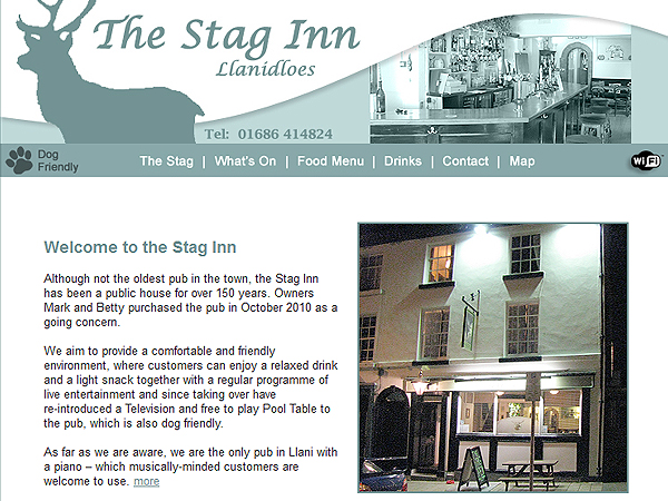 The Stag Inn Llanidloes - Website Design