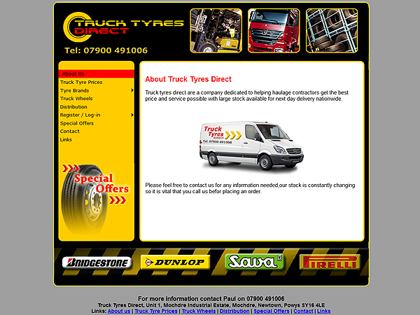 Truck Tyres Direct - Website Design
