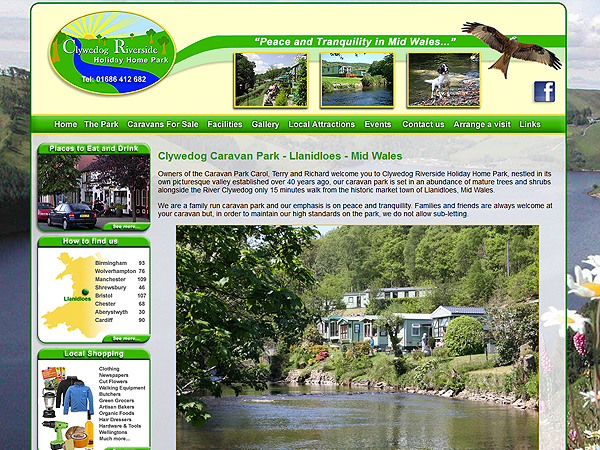 Clywedog Riverside Holiday Home Park - Website Design