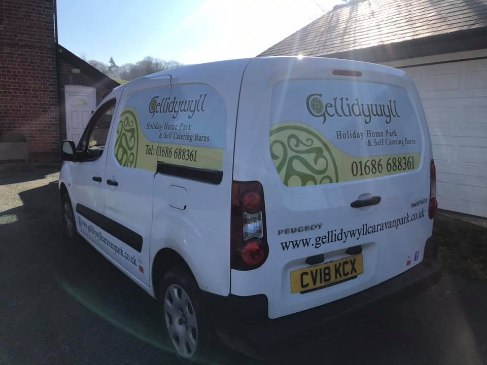 Branding design on the Gellidywyll Caravan Park Van