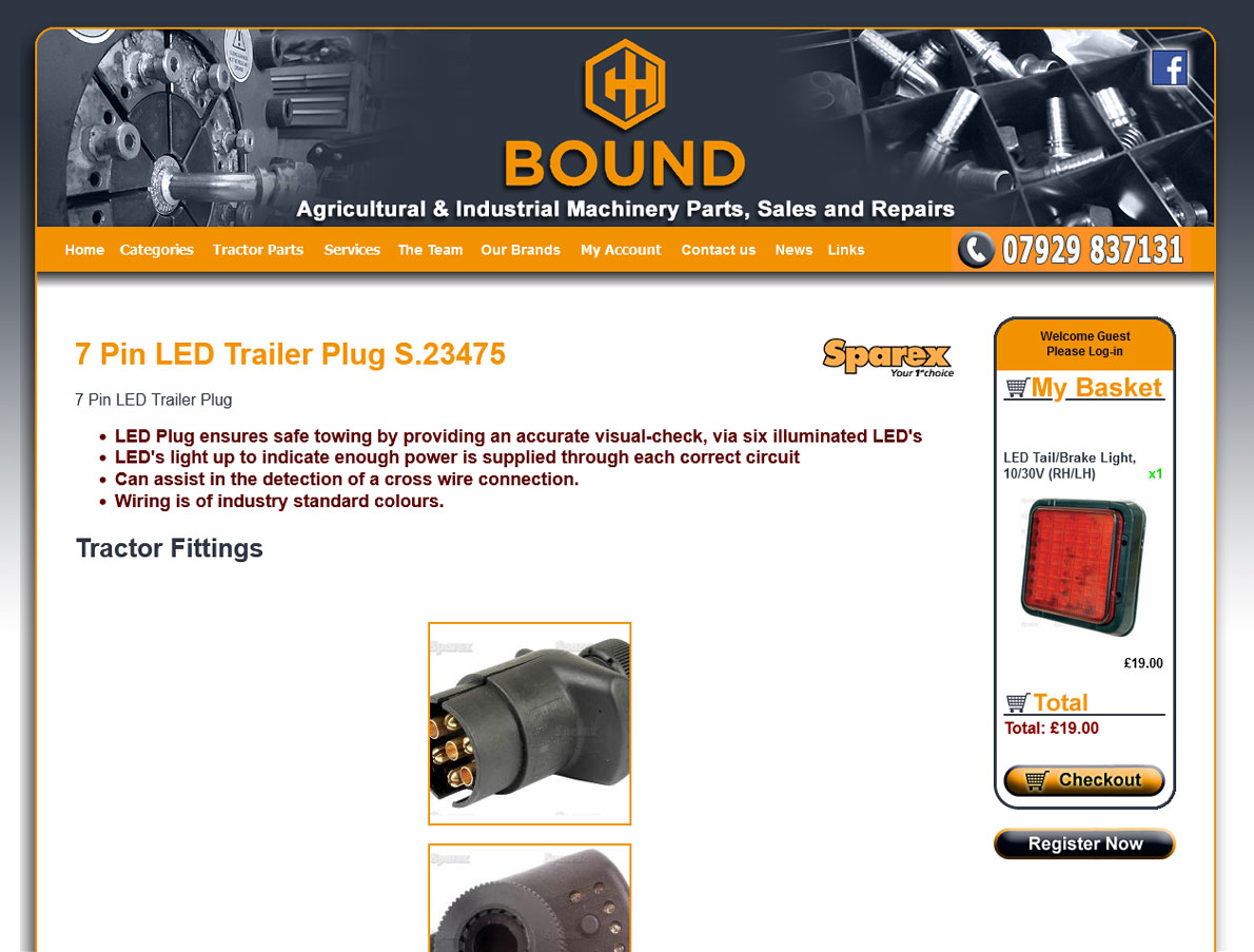 C H Bound Tractor Parts Online Shop Design