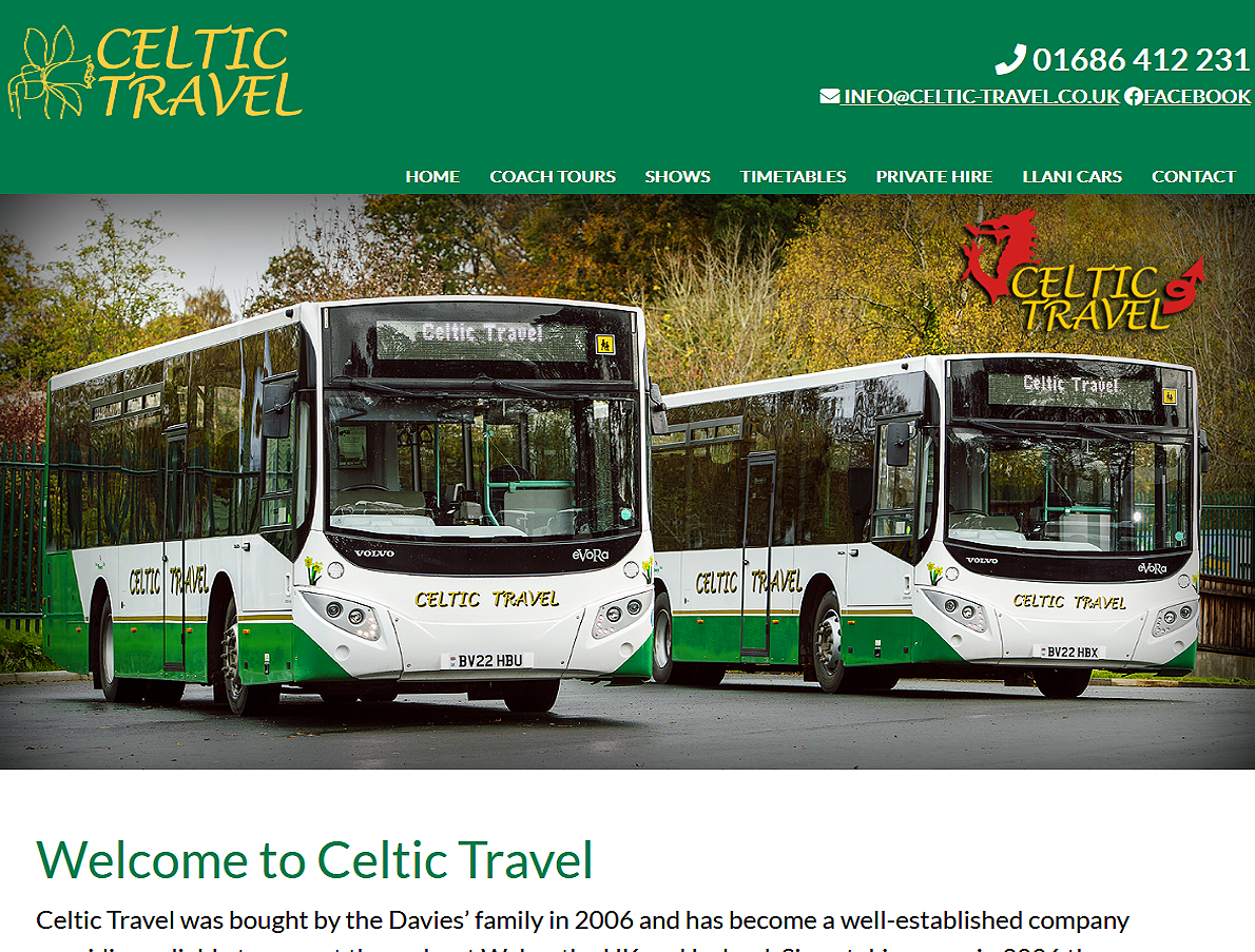 Celtic Travel (Llanidloes) Limited Website Design