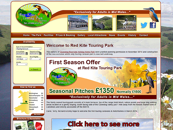 Red Kite Touring Park Website